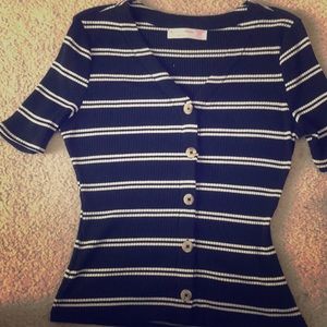 black and white button down